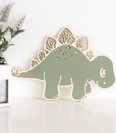 décoration murale bois dinosaure