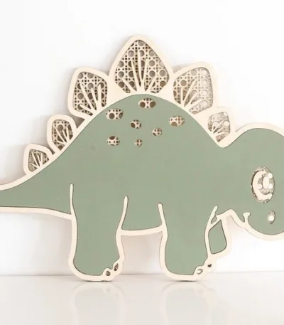 décoration murale bois dinosaure