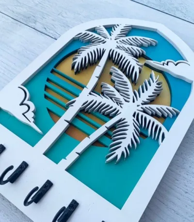 porte-clés 3D en bois