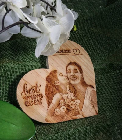 cœur en bois personnalisé