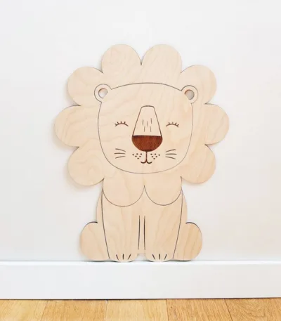 Lion en bois pour décoration murale