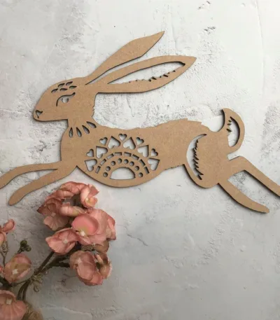 Lapin en bois mural personnalisé