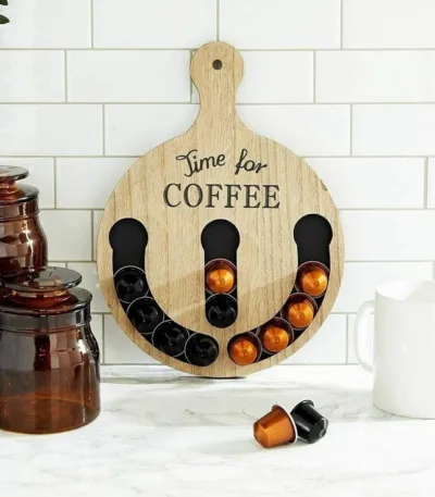 Porte-capsules de café en bois