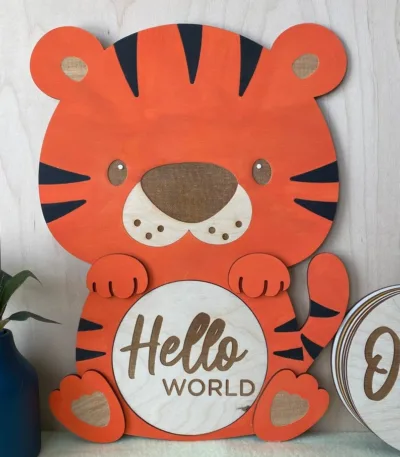 Tigre en bois personnalisé