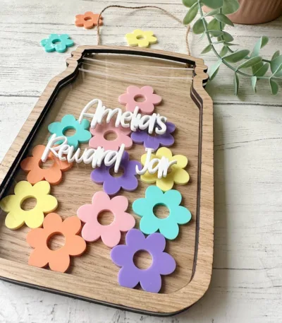 Jar en bois personnalisé pour décoration murale chambre d’enfant