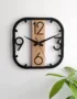 Horloge Murale Carrée Moderne en Bois - Décoration Élégante pour Salon, Chambre et Bureau