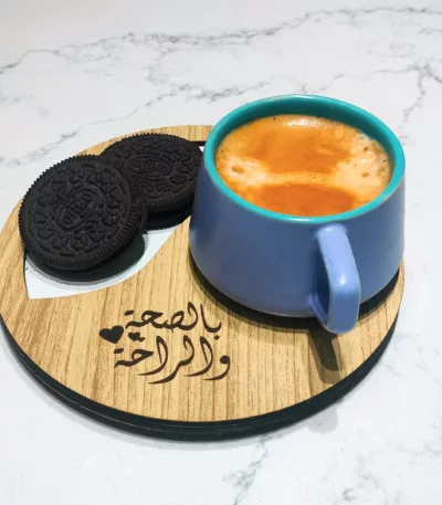 Lot de 4 unité de sous tasse café et porte cookies personnalisé